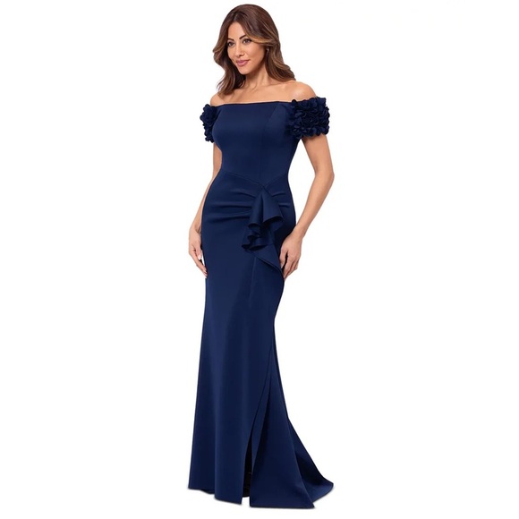 NWT XScape Off-the-shoulder Evening Gown - Picture 2 of 4